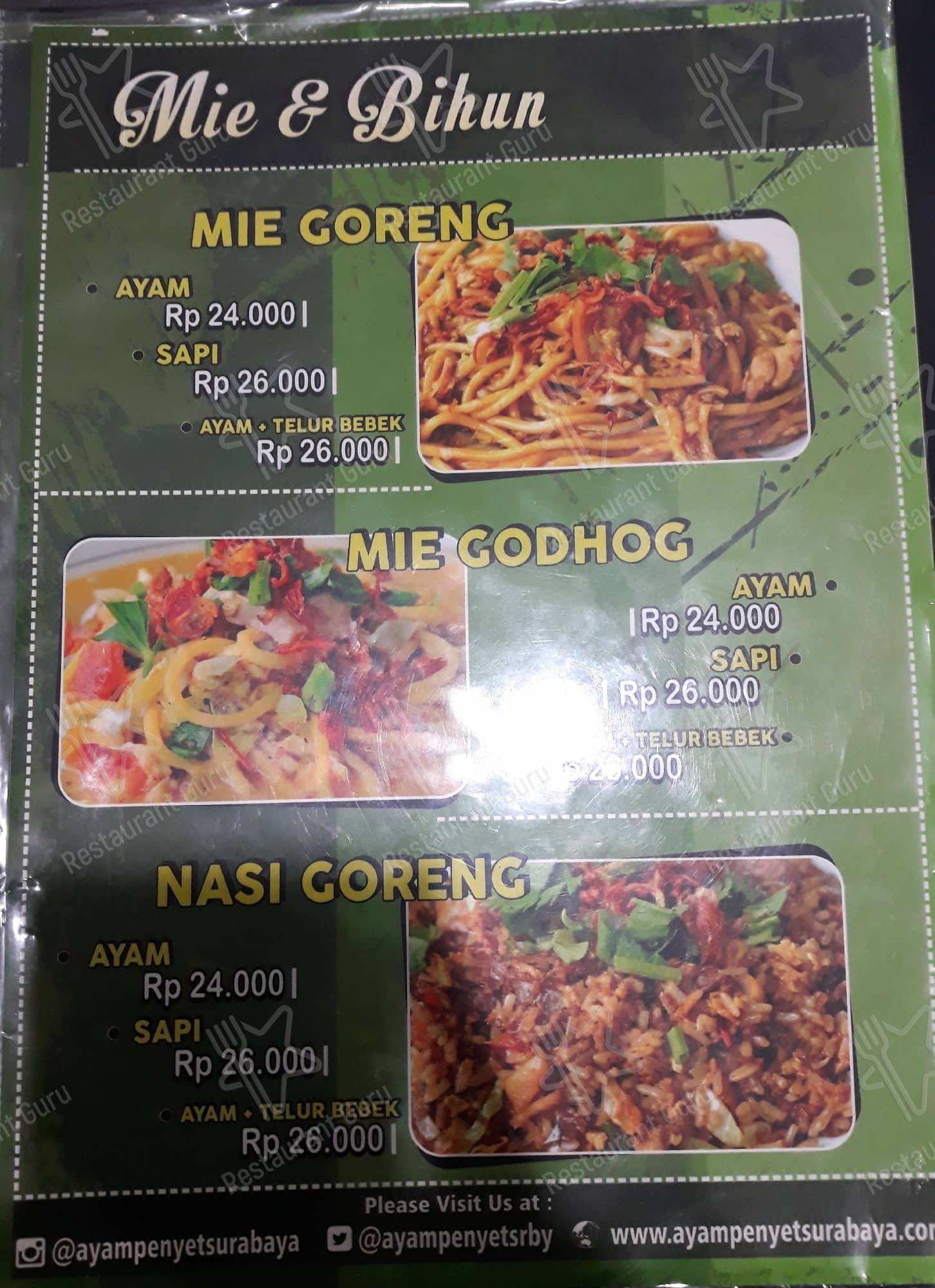 Mie Jogja Pak Karso menu