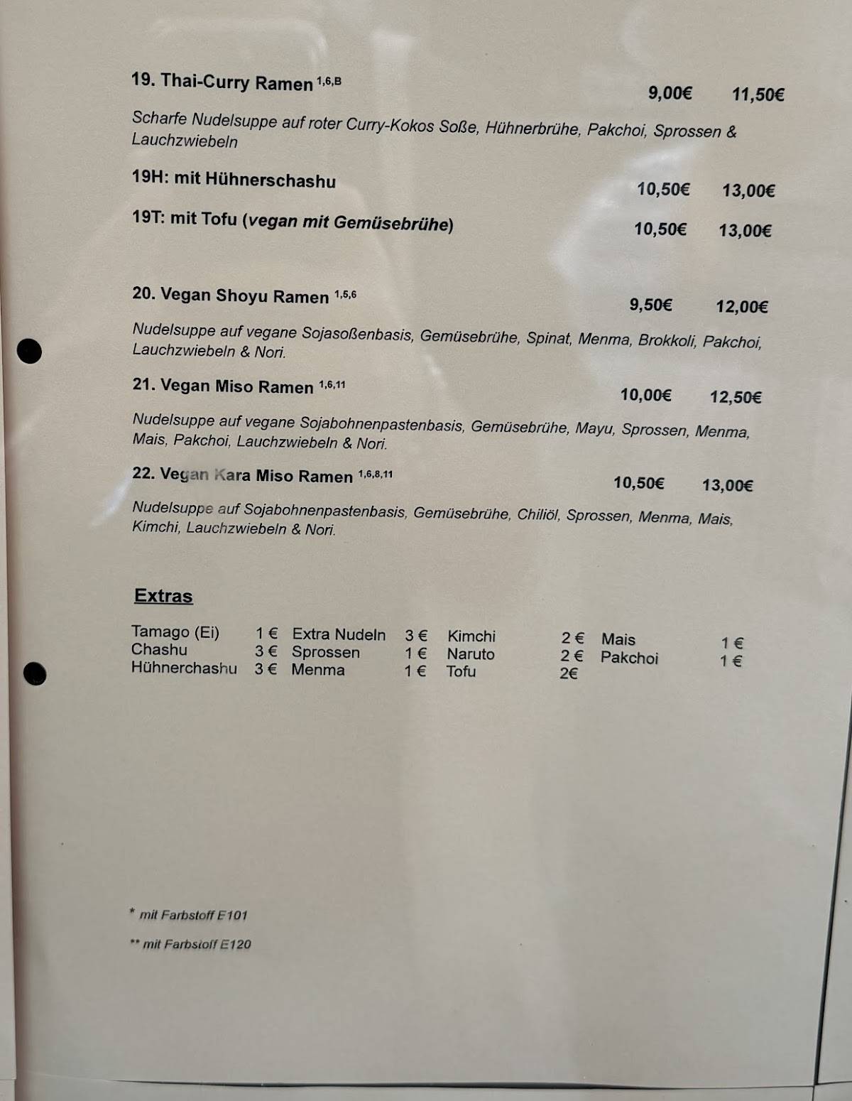 min ramen bar karlsruhe speisekarte