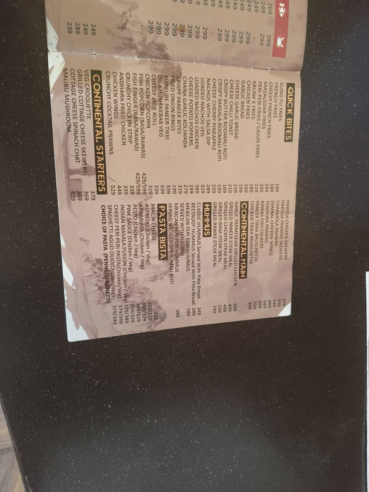 Ming Yang menu