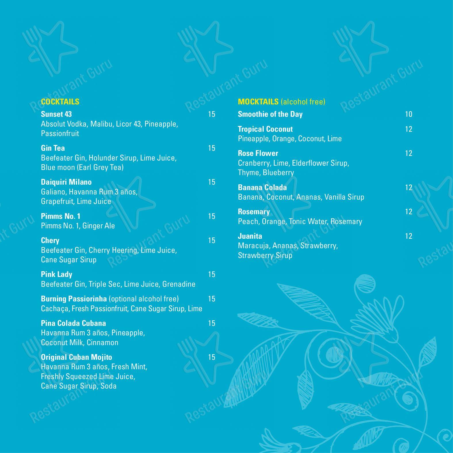 Menu di Bed & Breakfast Giardino Lago - Dinner Menu