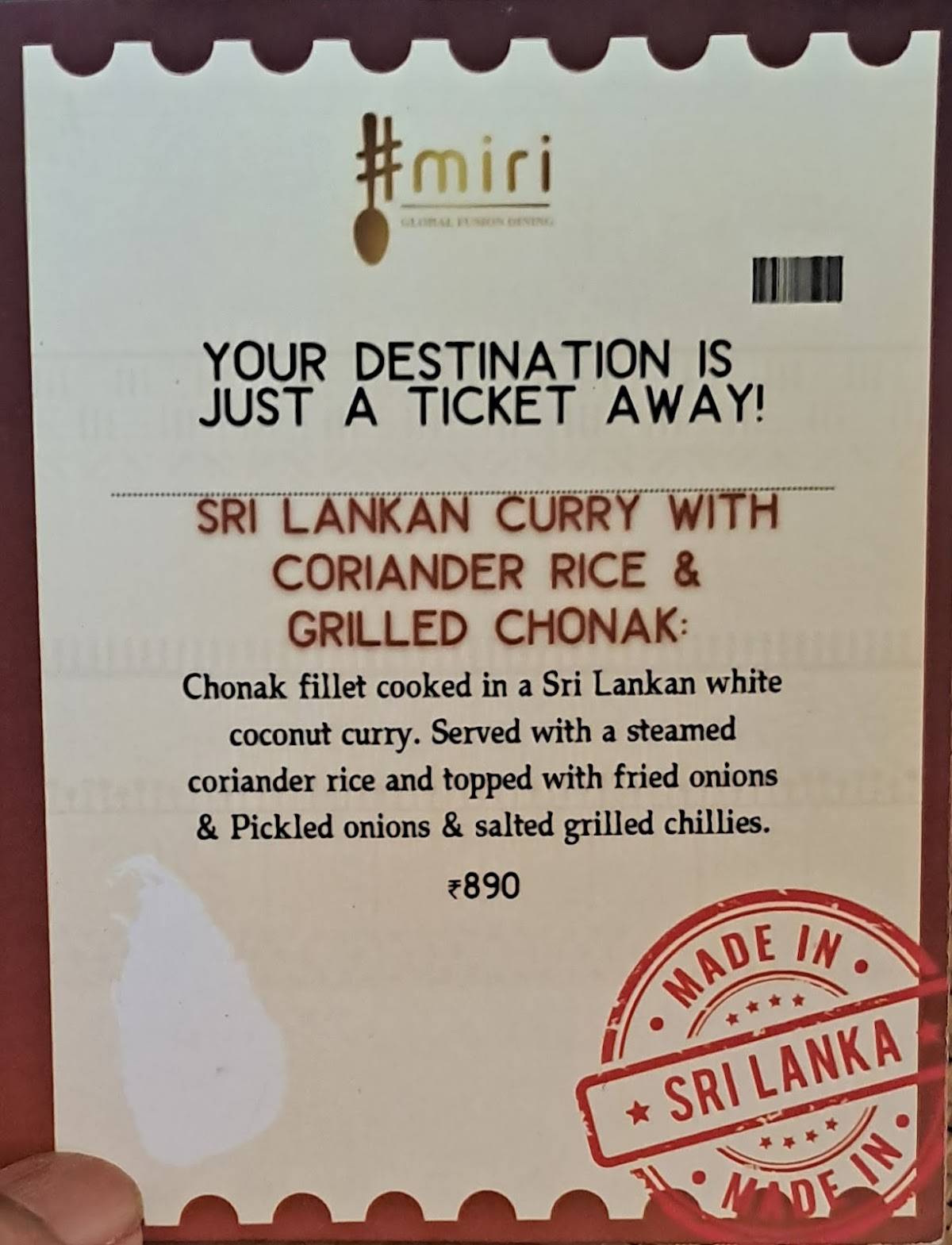 Miri Global Fusion Dining Miramar, Panjim menu