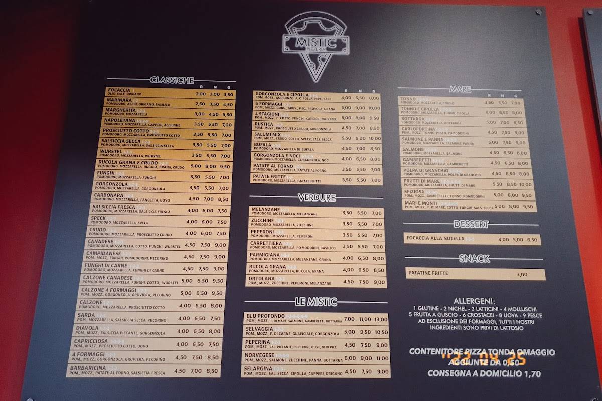Menu di Mistic Pizzeria 
