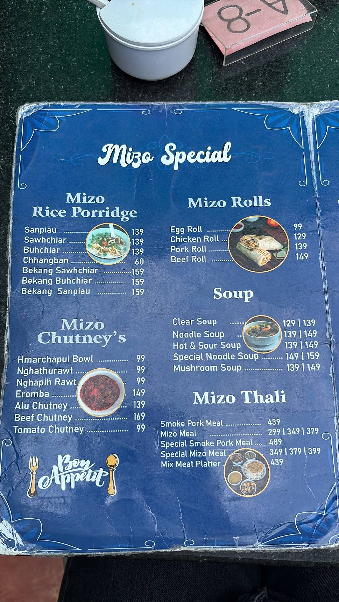Mizo kitchen menu