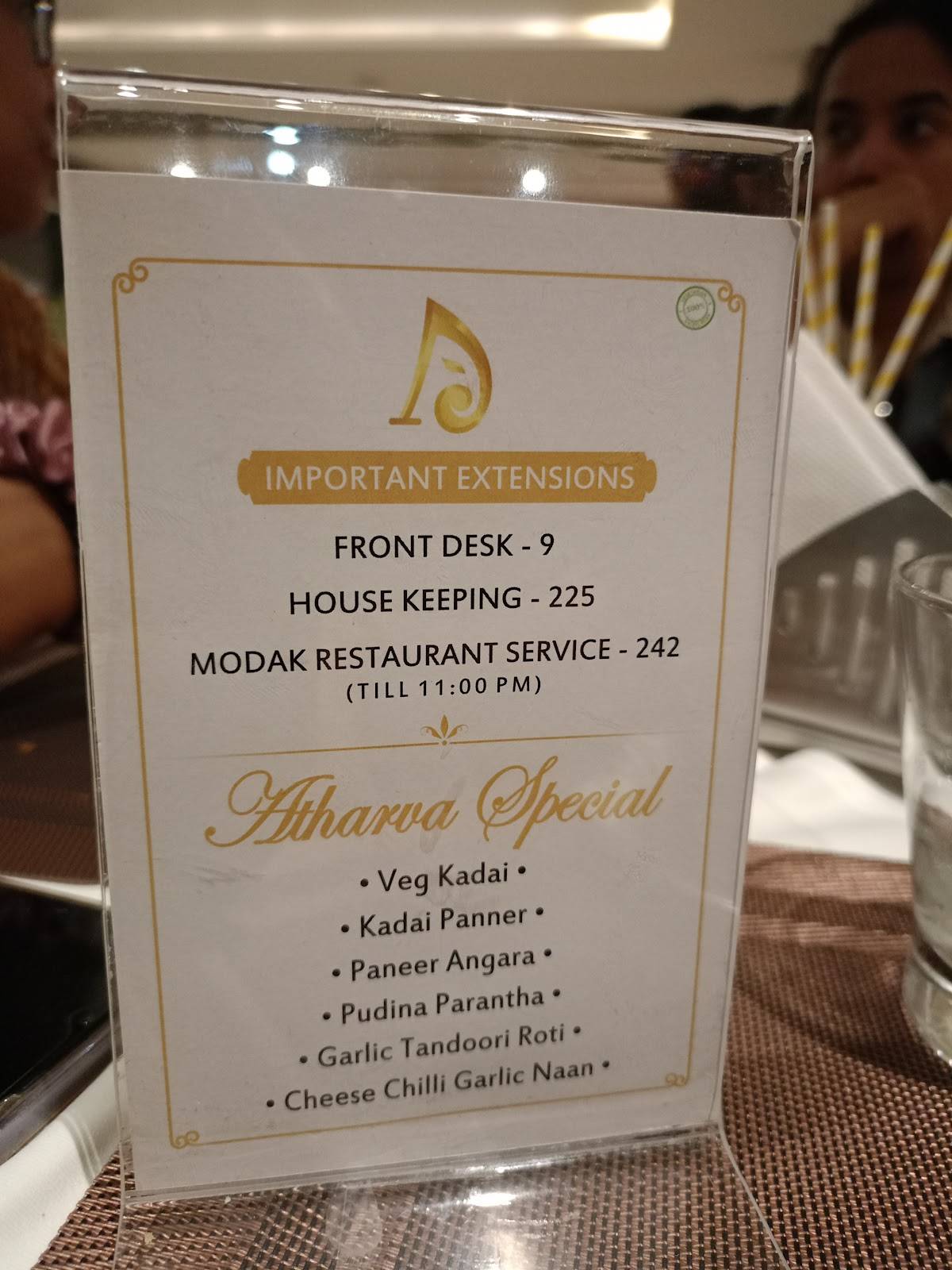 Modak Restaurant (By Atharva Hotel & Resort) menu
