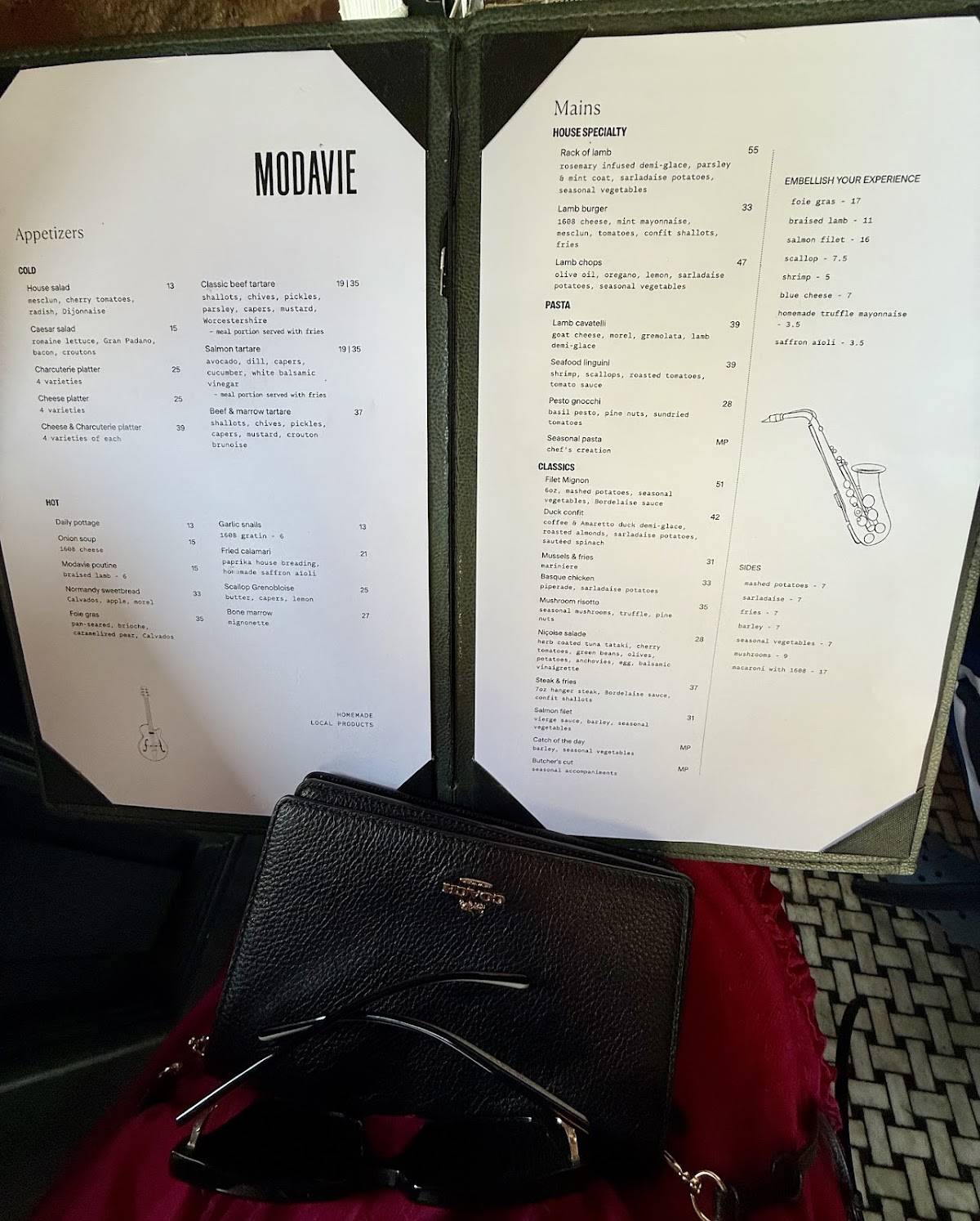 Menu de Modavie