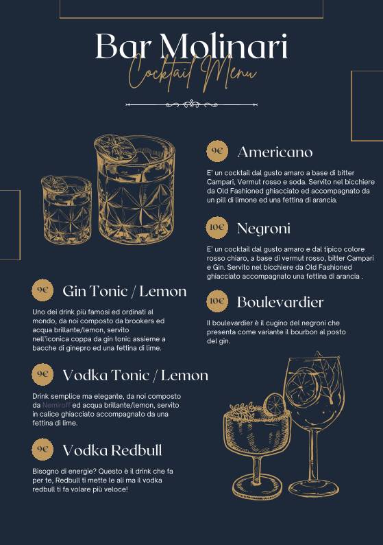 Menu de Bar Molinari