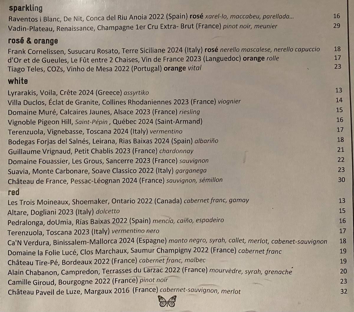 Menu de Monarque