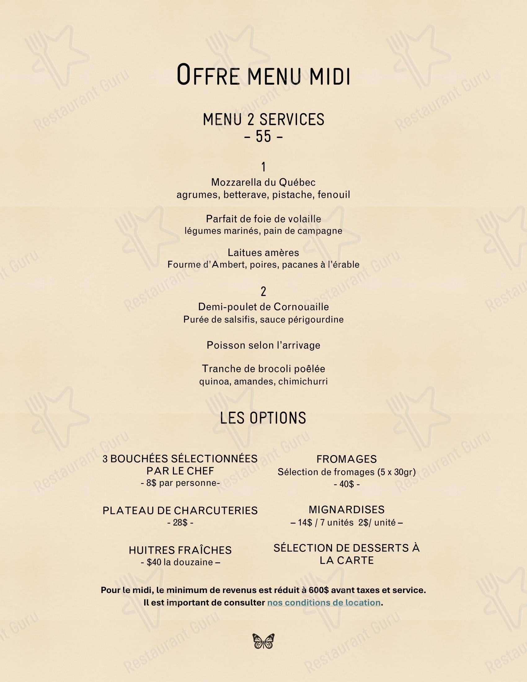 Menu pour Monarque - Menu bar