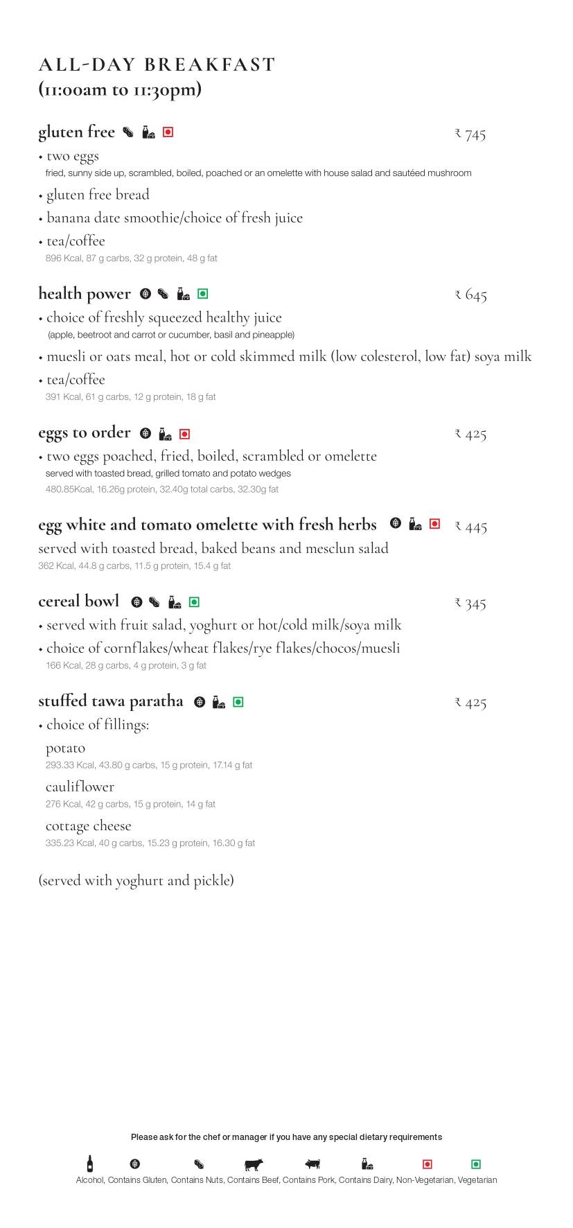 Monsoon menu