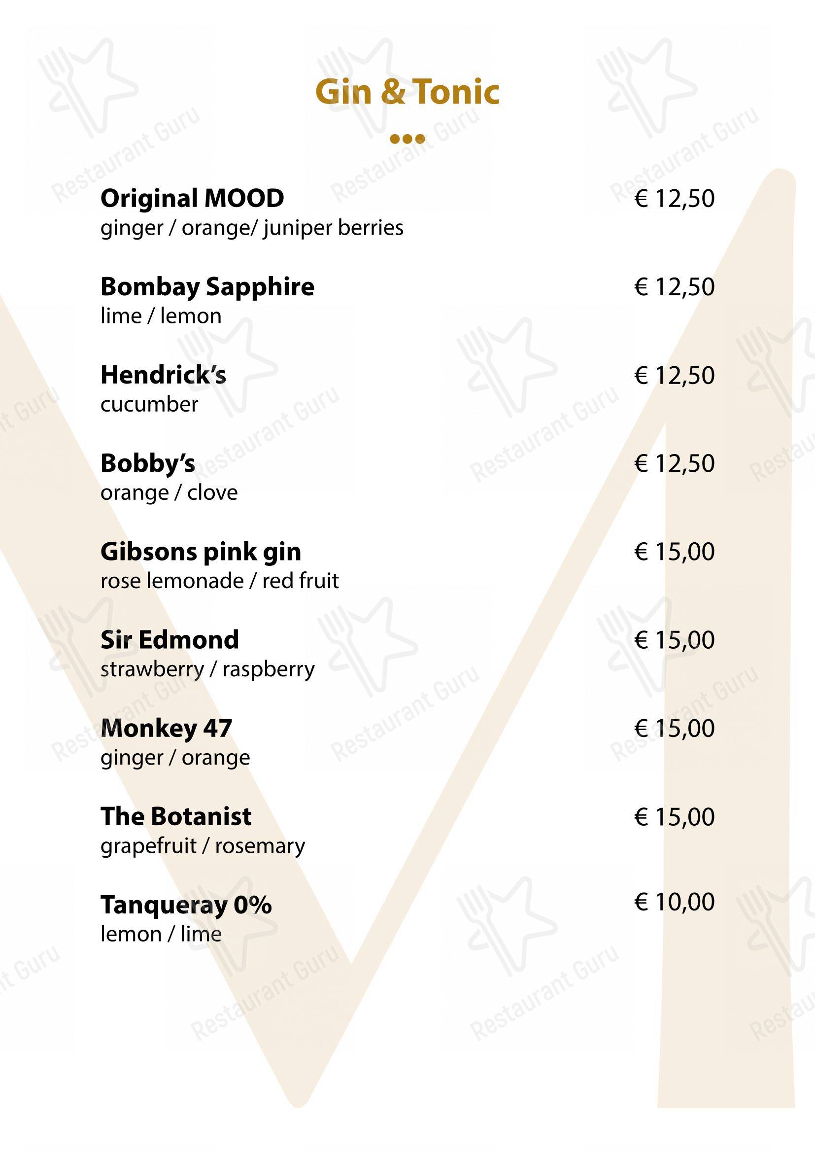 Menu pour Mood Bar & Kitchen - Крафт меню