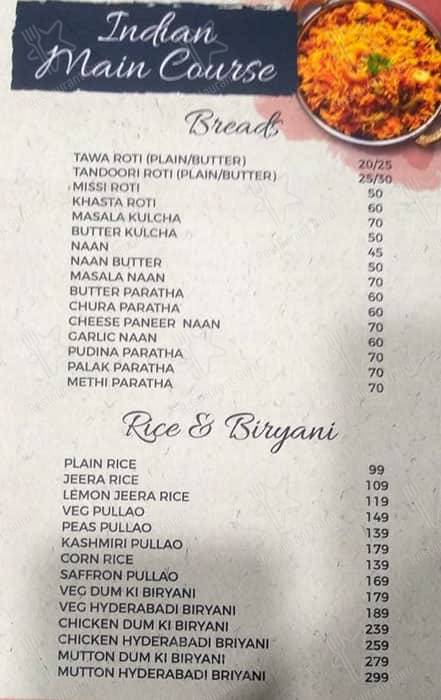 Moontown Lounge menu