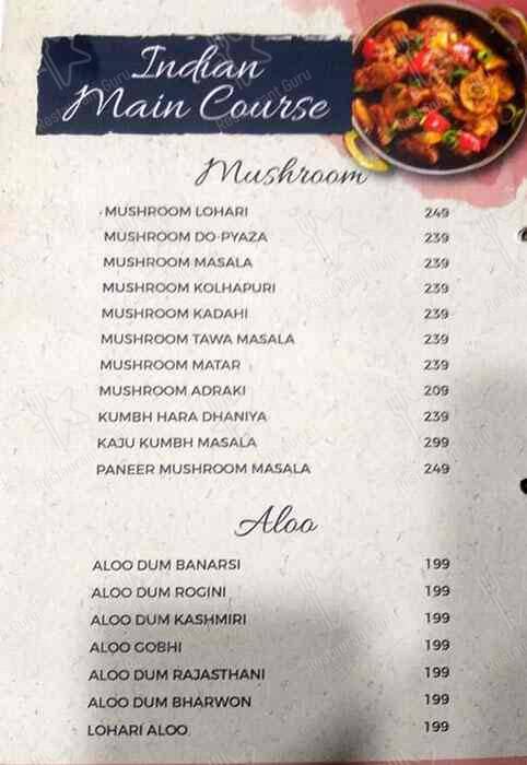Moontown Lounge menu