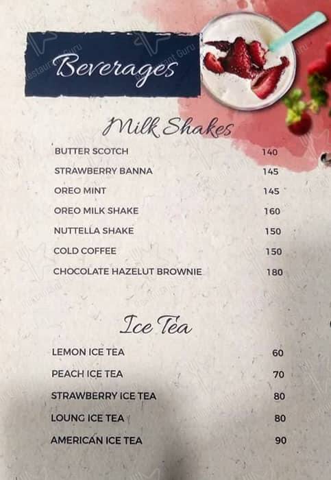Moontown Lounge menu
