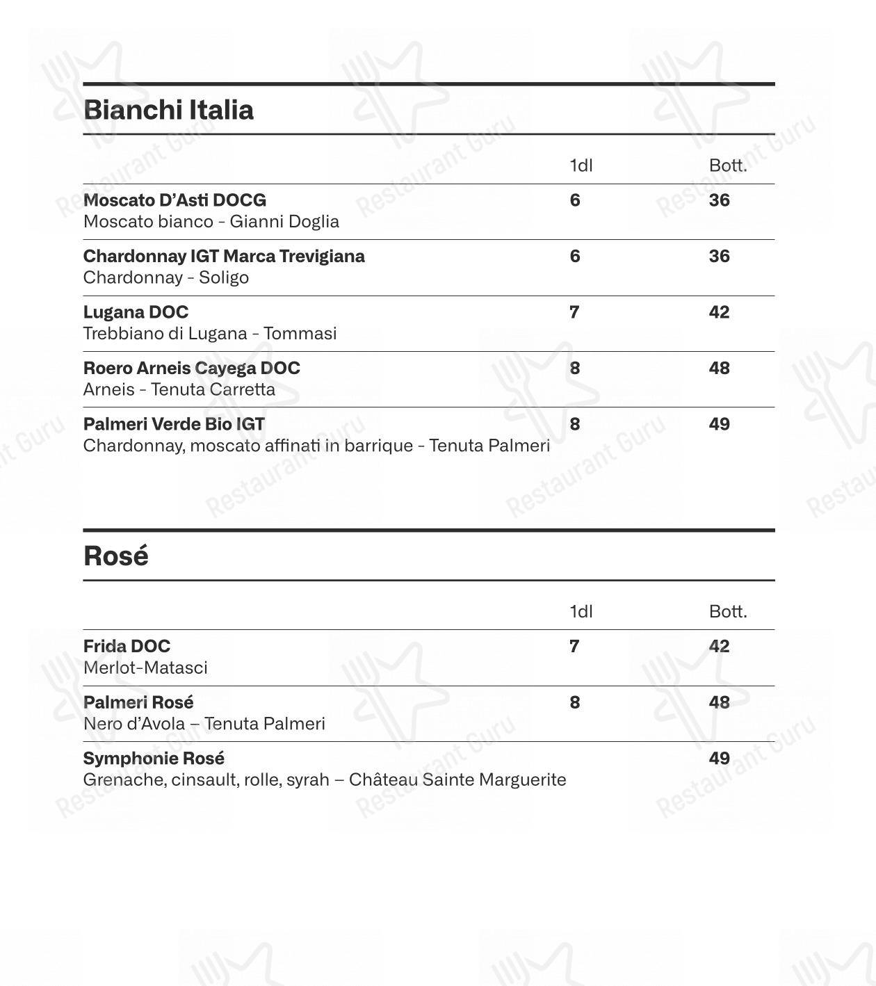 Основное меню per Movie Restaurant & Lounge in Locarno