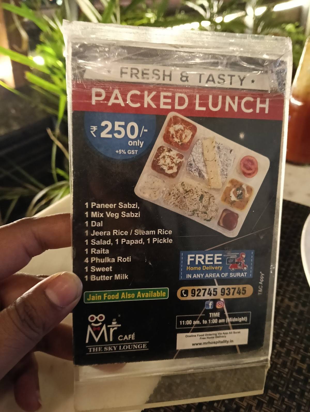 Mr Cafe (The Sky Lounge) Multicuisine Restaurant menu