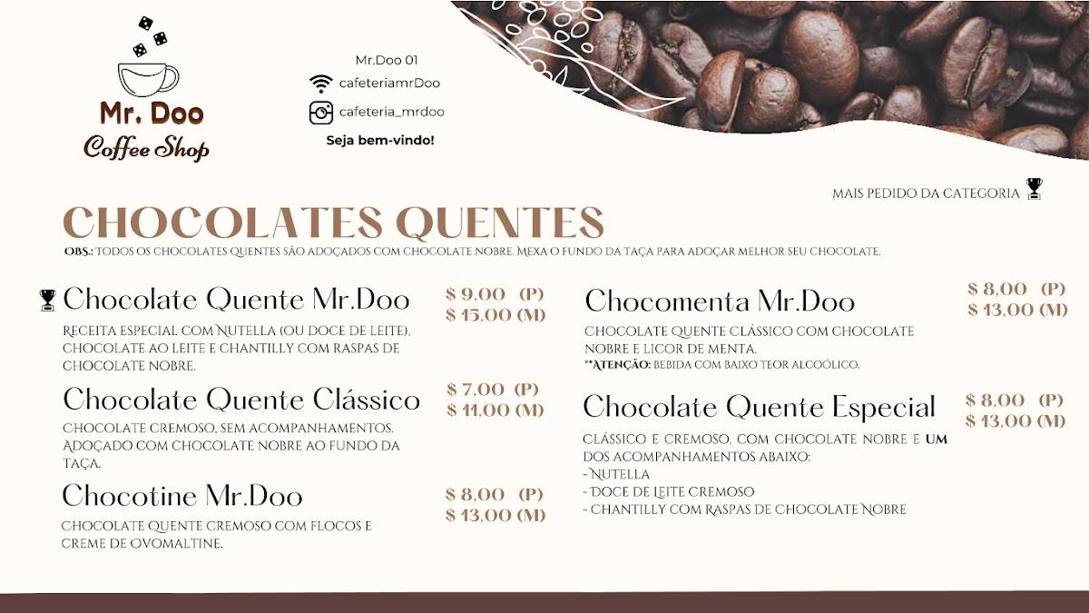 Mr. Doo Coffee Shop cardápio