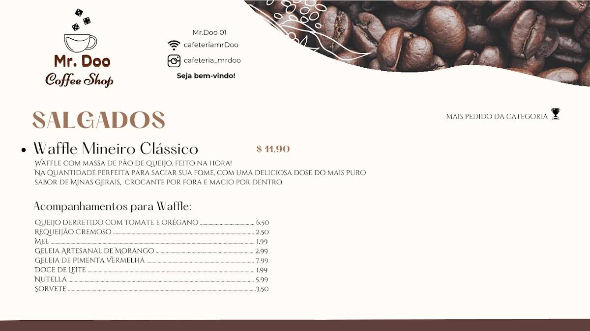 Mr. Doo Coffee Shop cardápio