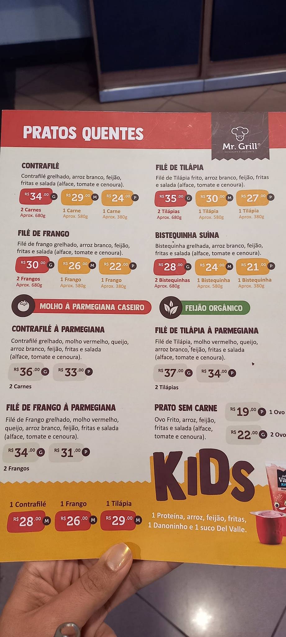 Mr. Grill cardápio