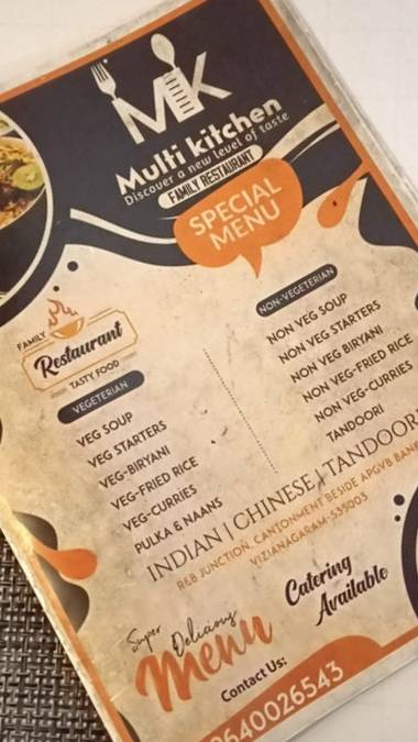 Multi Kitchen Restaurant menu