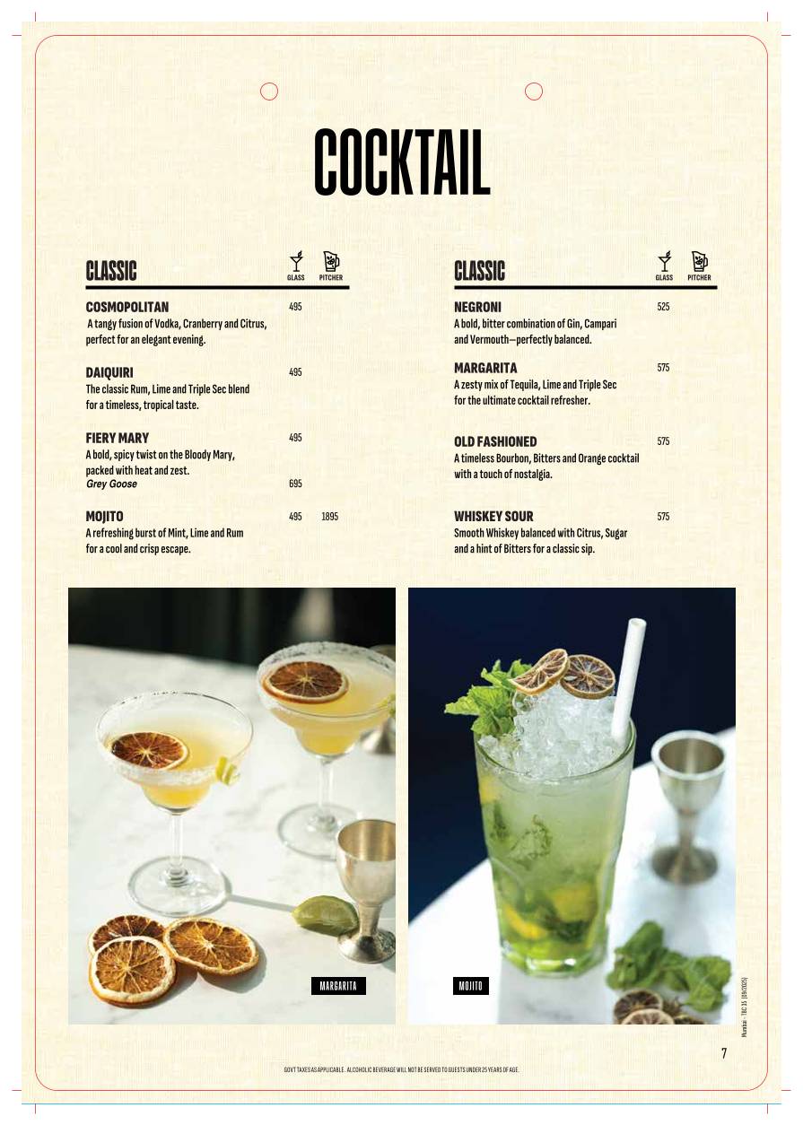 The Beer Café menu