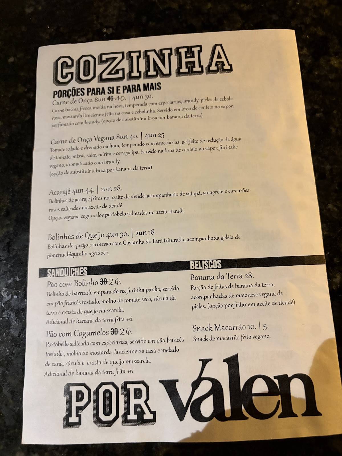 Mykola Lab Bar cardápio