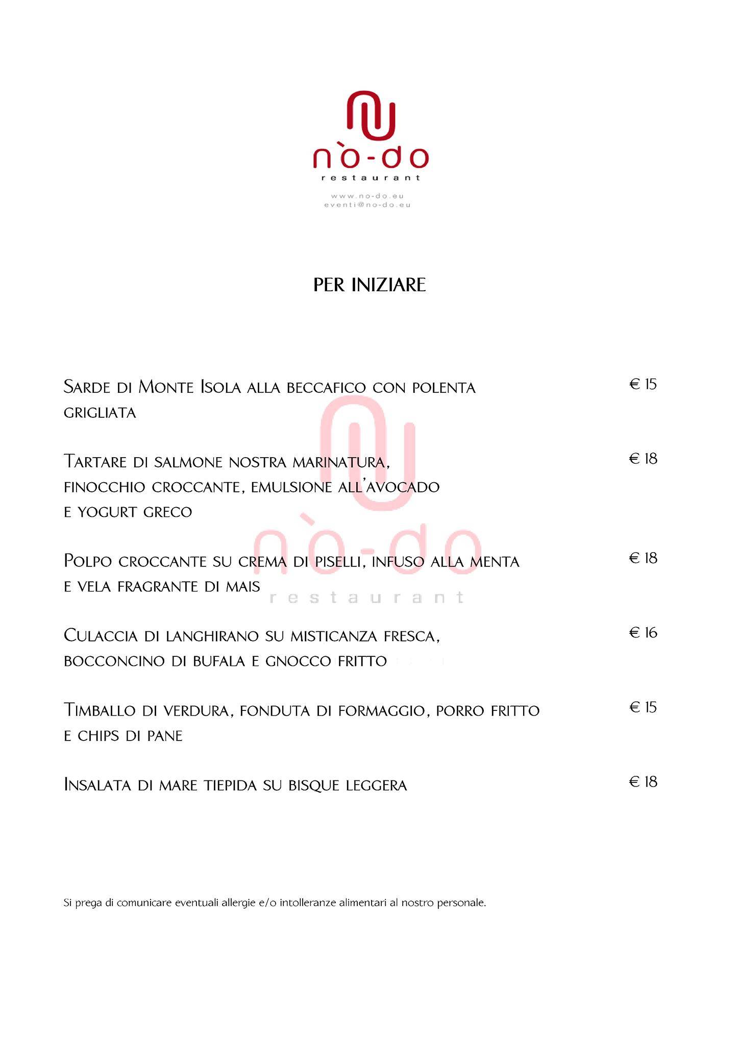 Menu di Ristorante no-do 