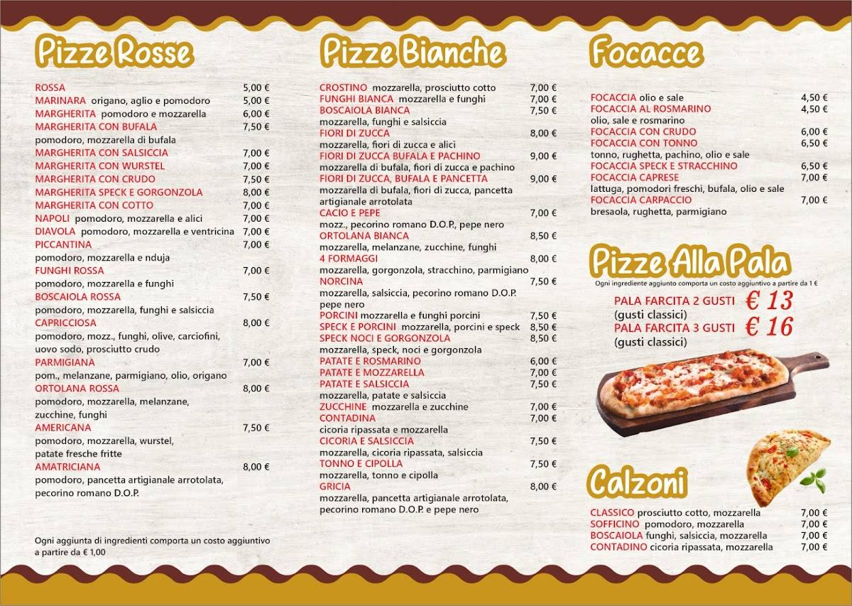Menu de 'NA PIZZA E VIA!