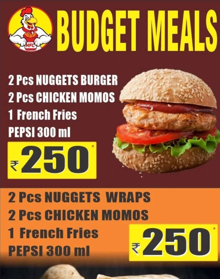 NFC Fried Chicken menu