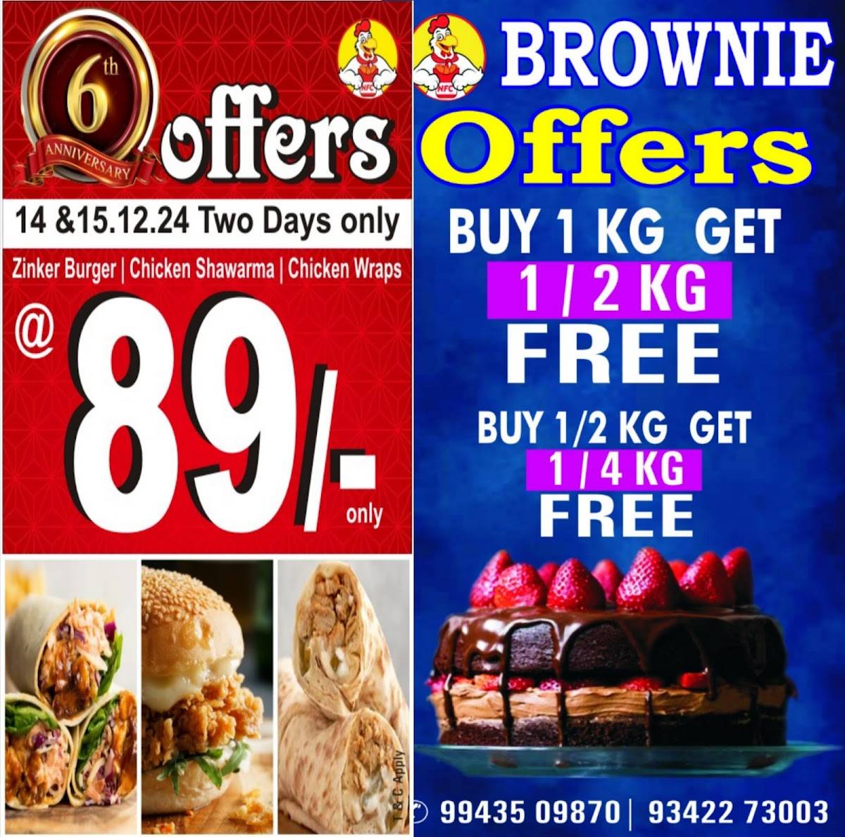 NFC Fried Chicken menu