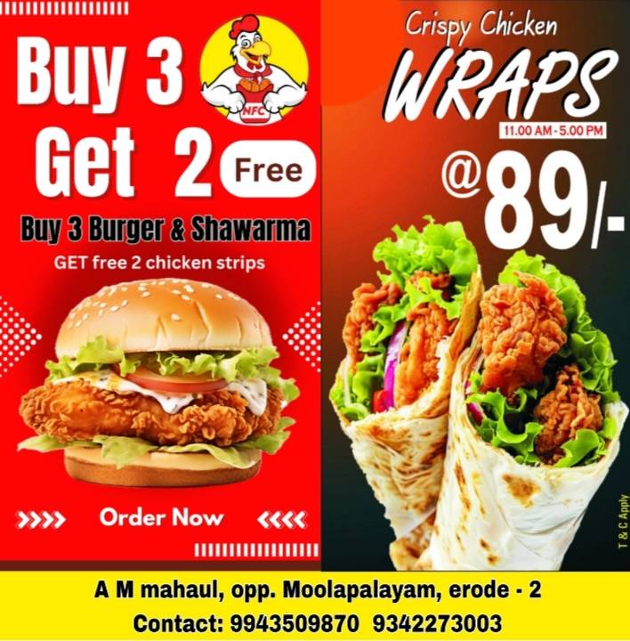 NFC Fried Chicken menu