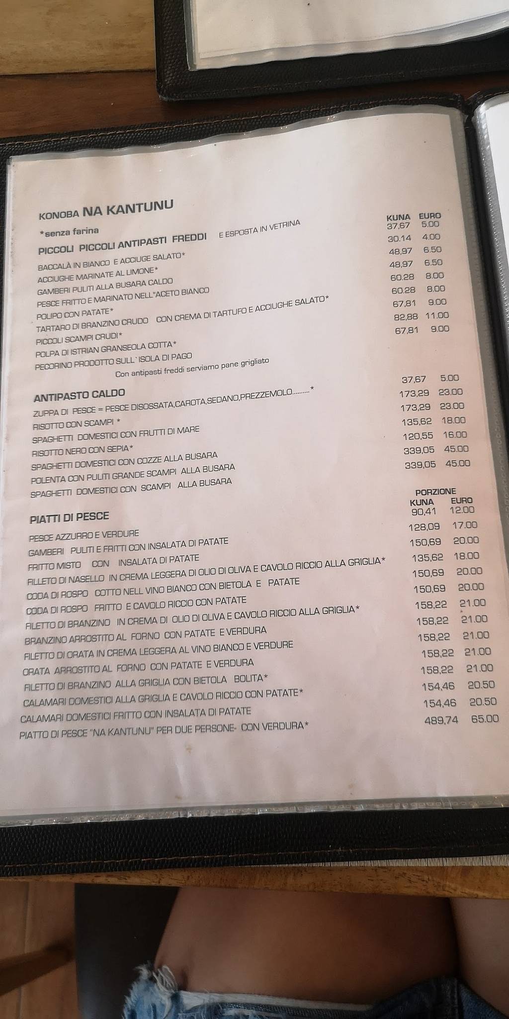 Menu di Na Kantunu Tavern 