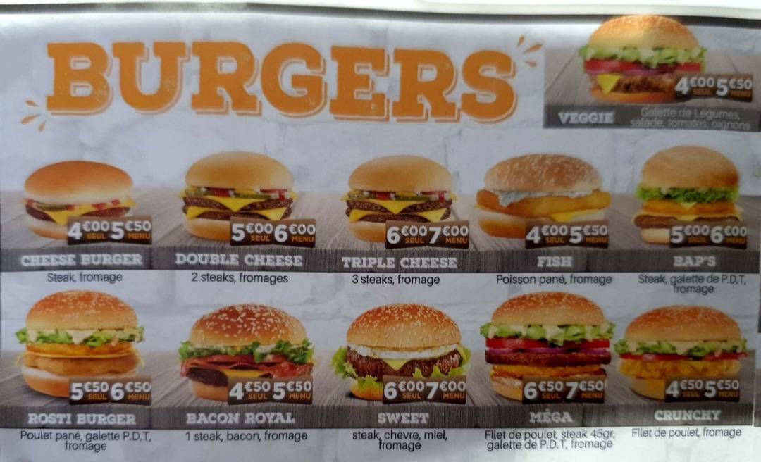 Menu de Naans Express Luçon