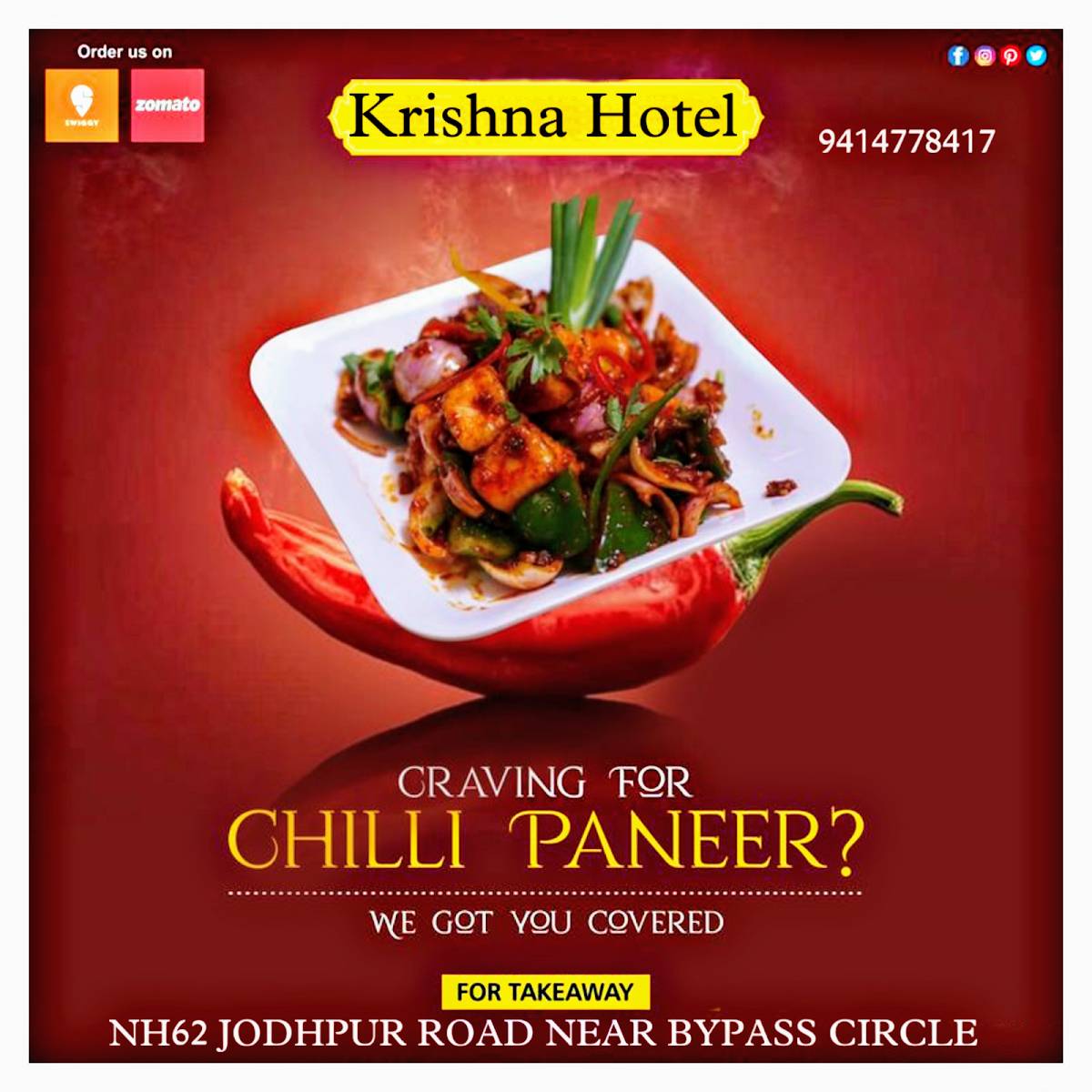 KRISHNA HOTEL - Best Restaurant In Nagaur menu