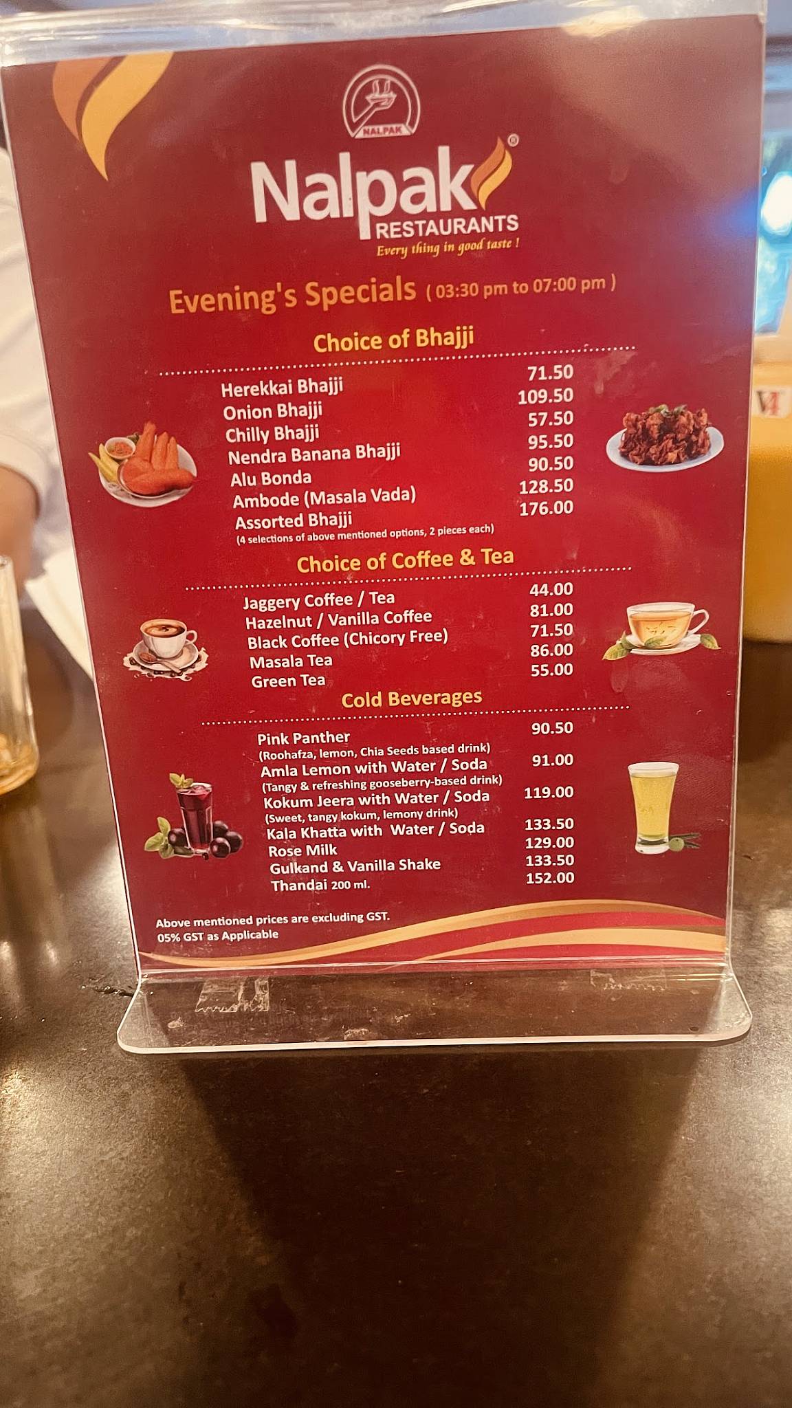 Nalpak Restaurants menu