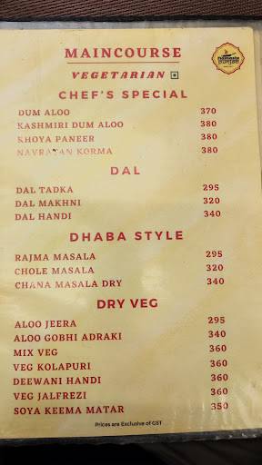 Namaste Punjab menu