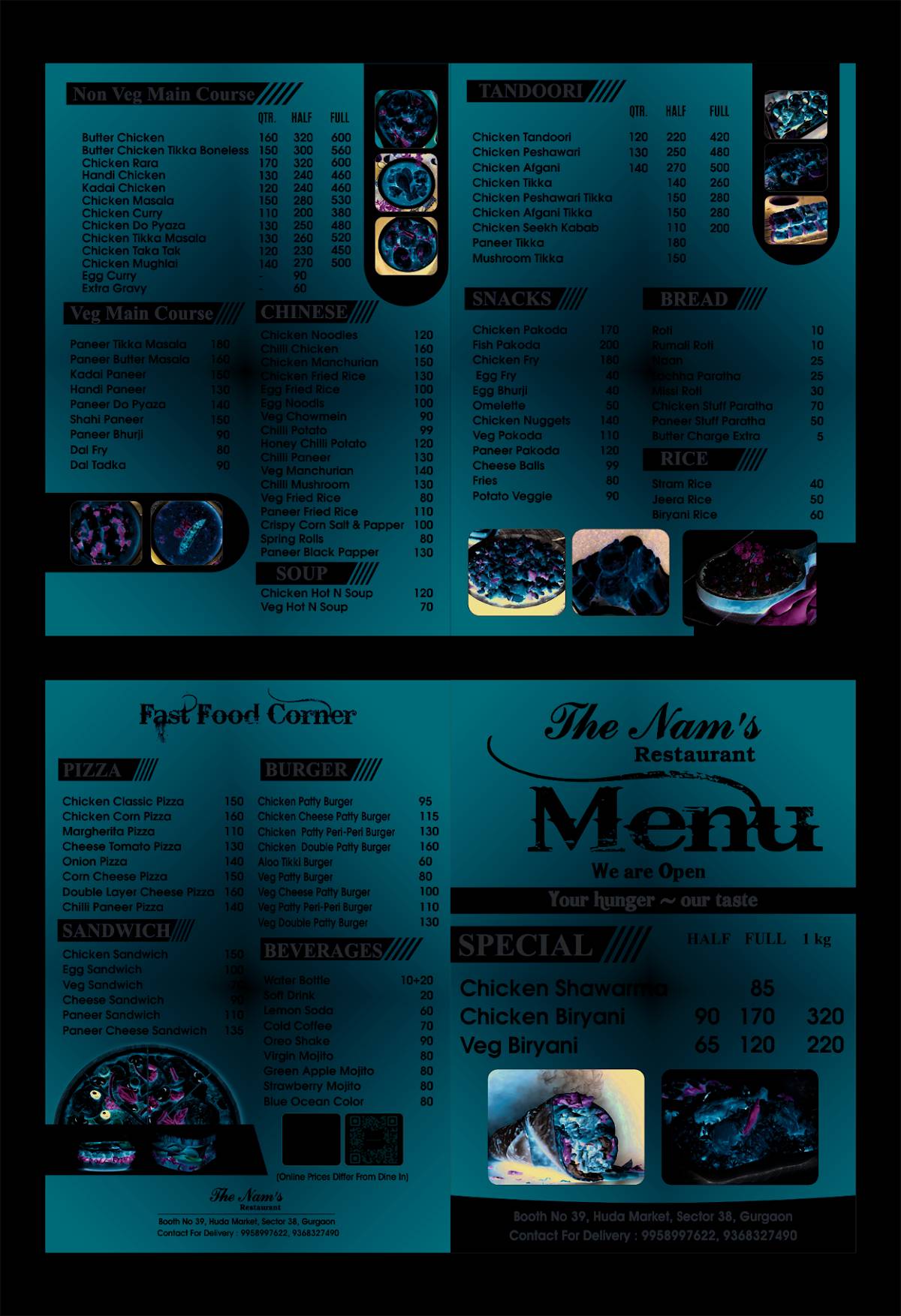 Nam's Restaurant menu