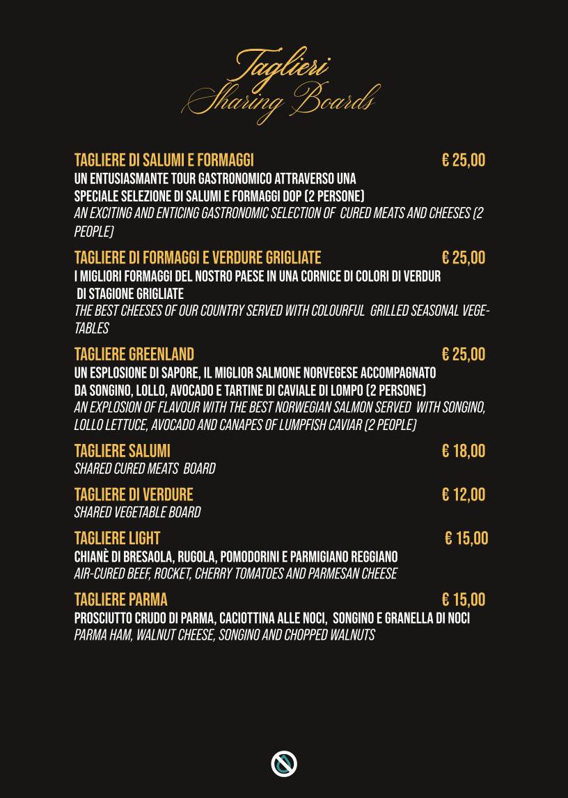 Menu di H2NO 