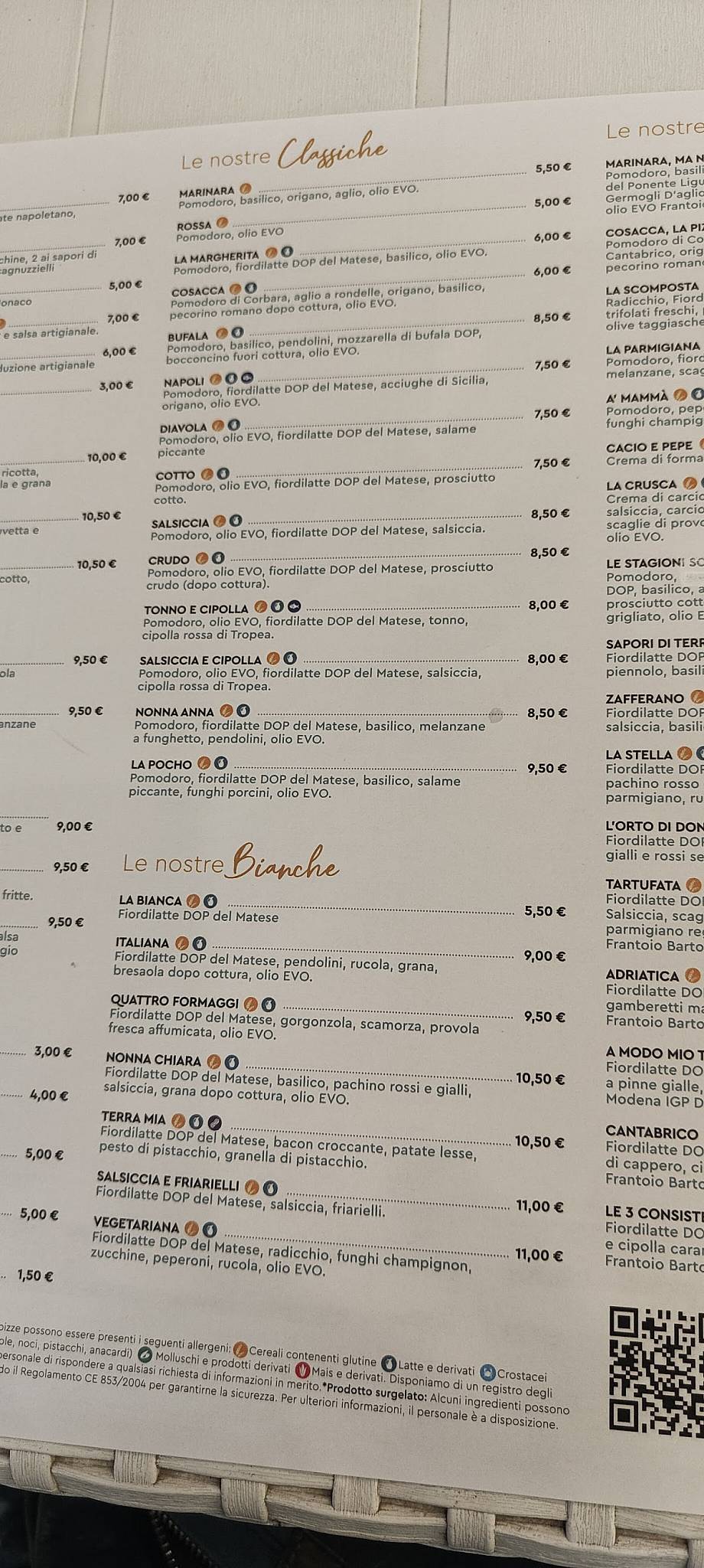 Menu di Pizzeria Napulé Viserba 