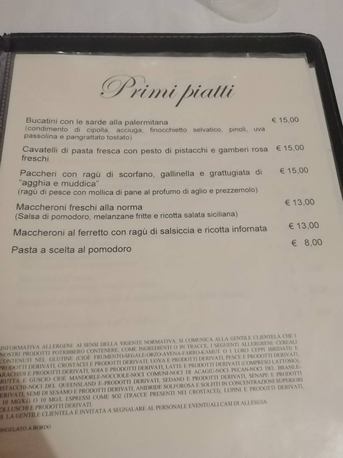 Menu di Naxos 