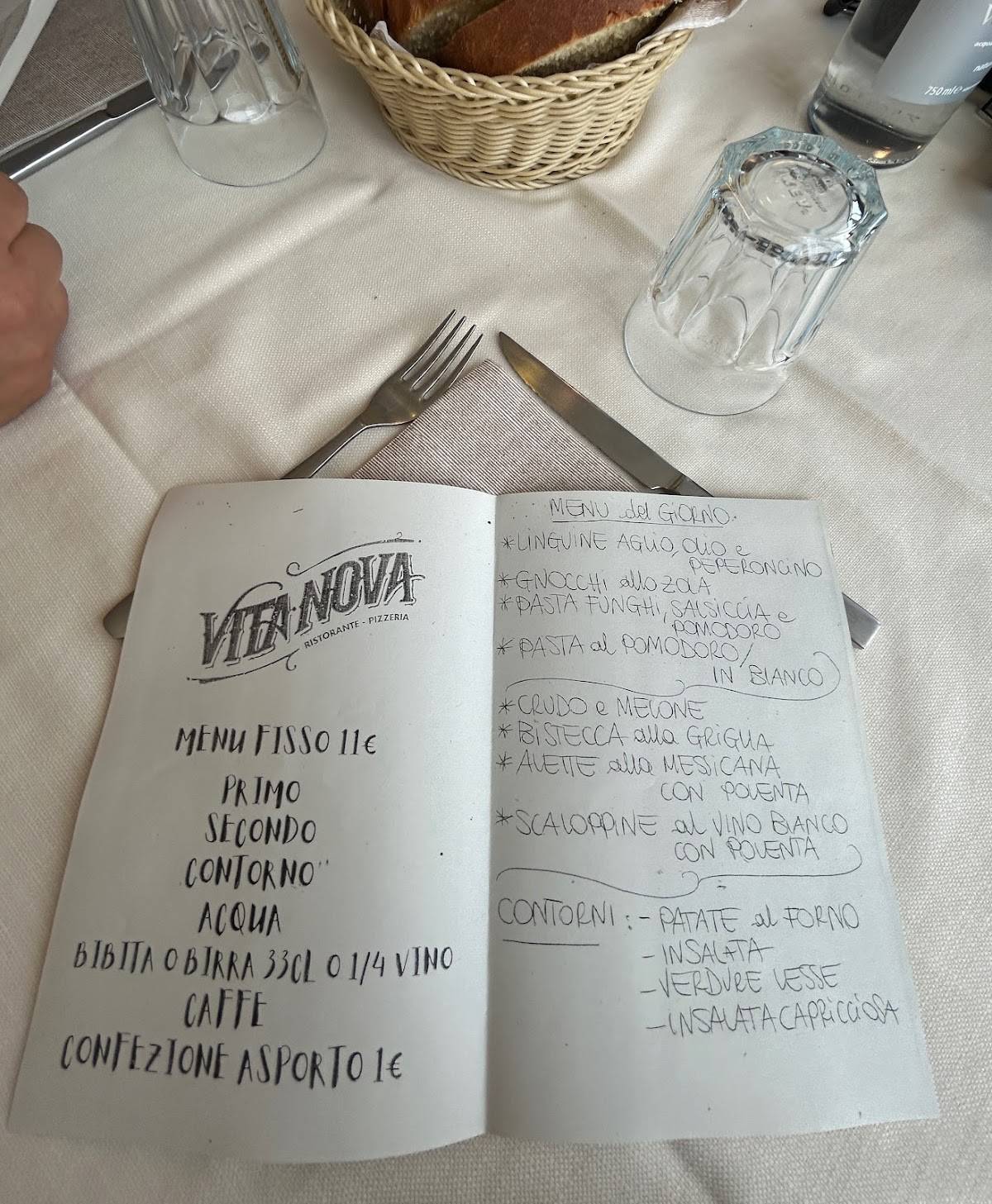 Menu di Ristorante Pizzeria Vita Nova 