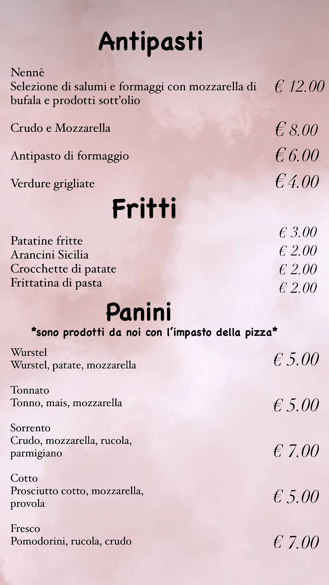 Menu di Nennè 