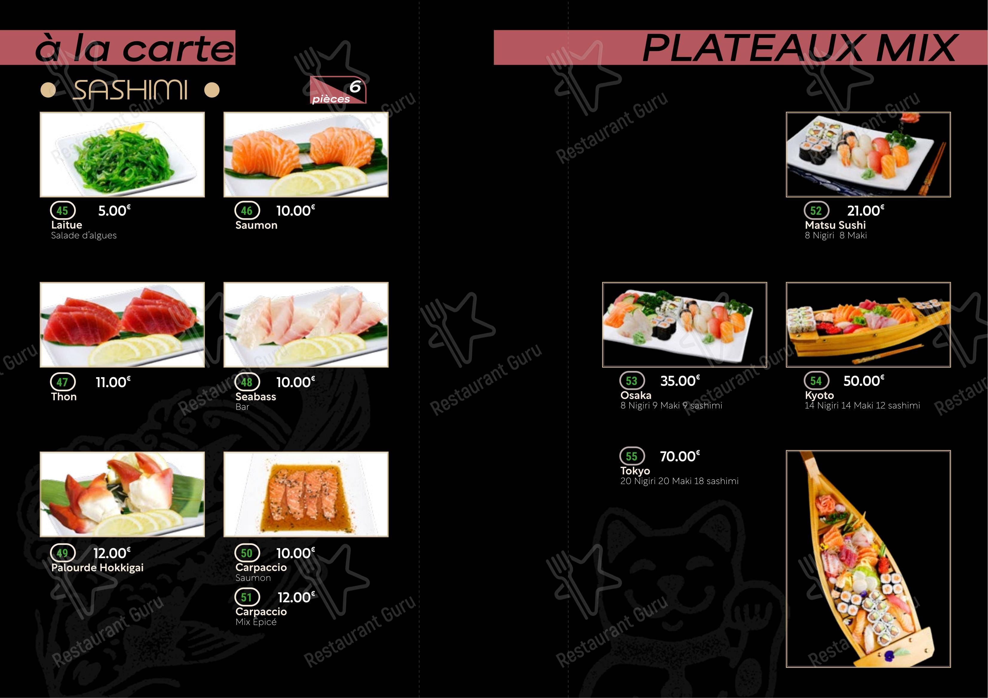 Menu pour New Asia dans Tubize