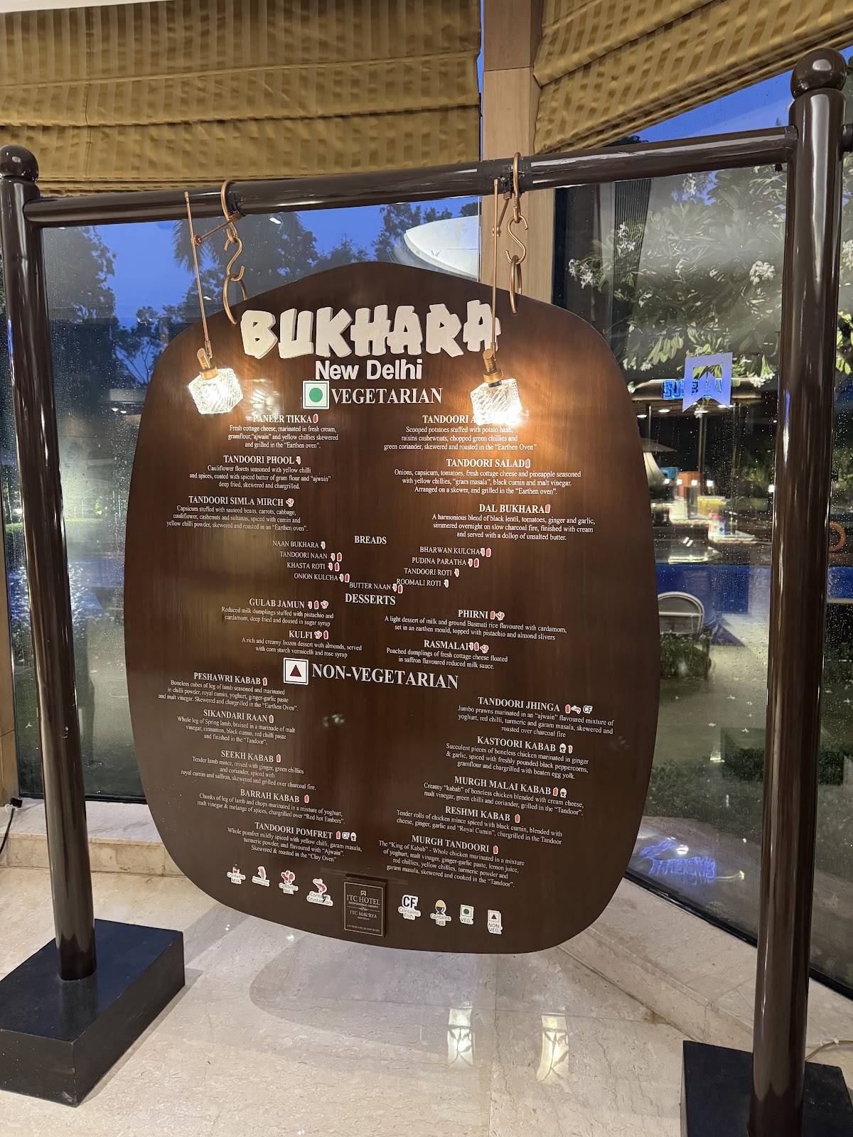 Bukhara menu