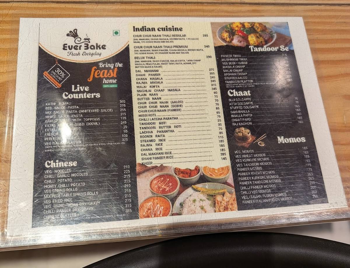 Ever Bake menu