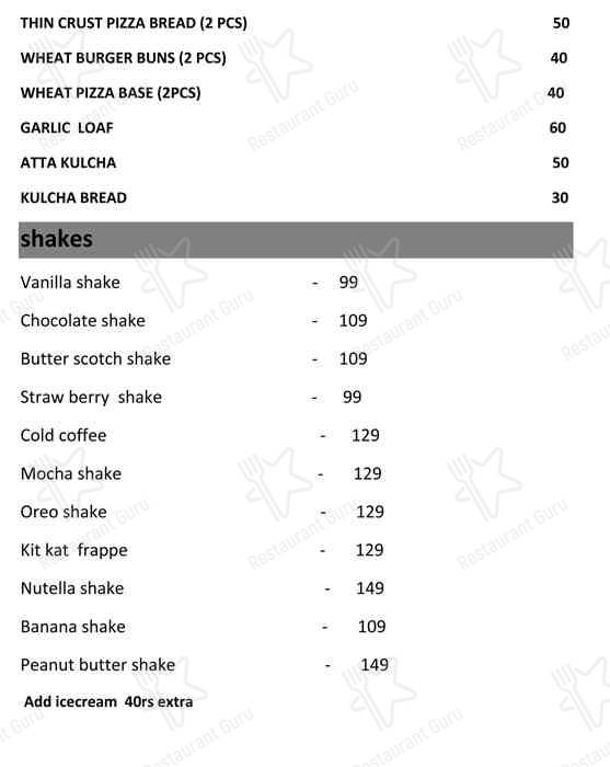 NIKHIL BAKERY menu