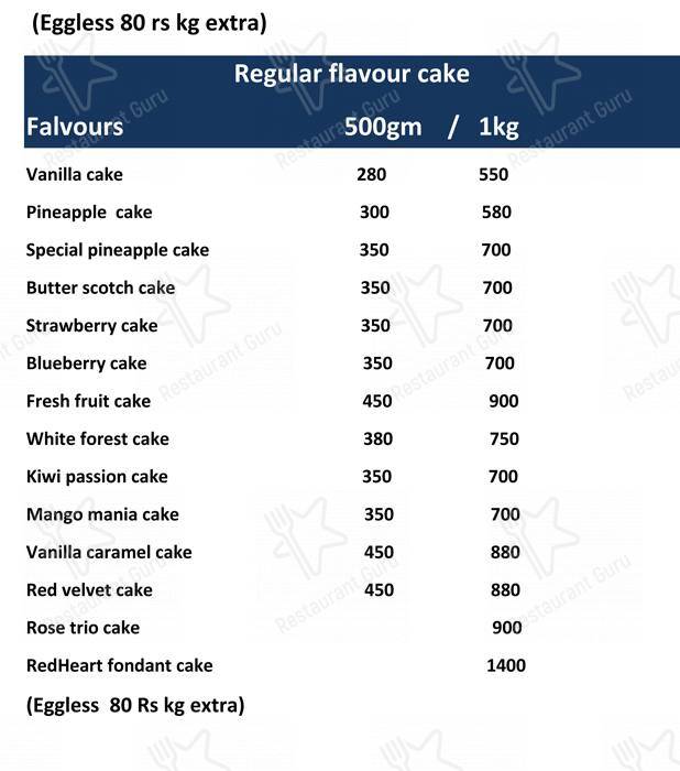 NIKHIL BAKERY menu