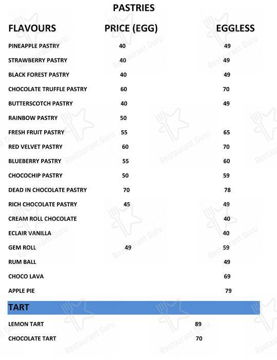 NIKHIL BAKERY menu