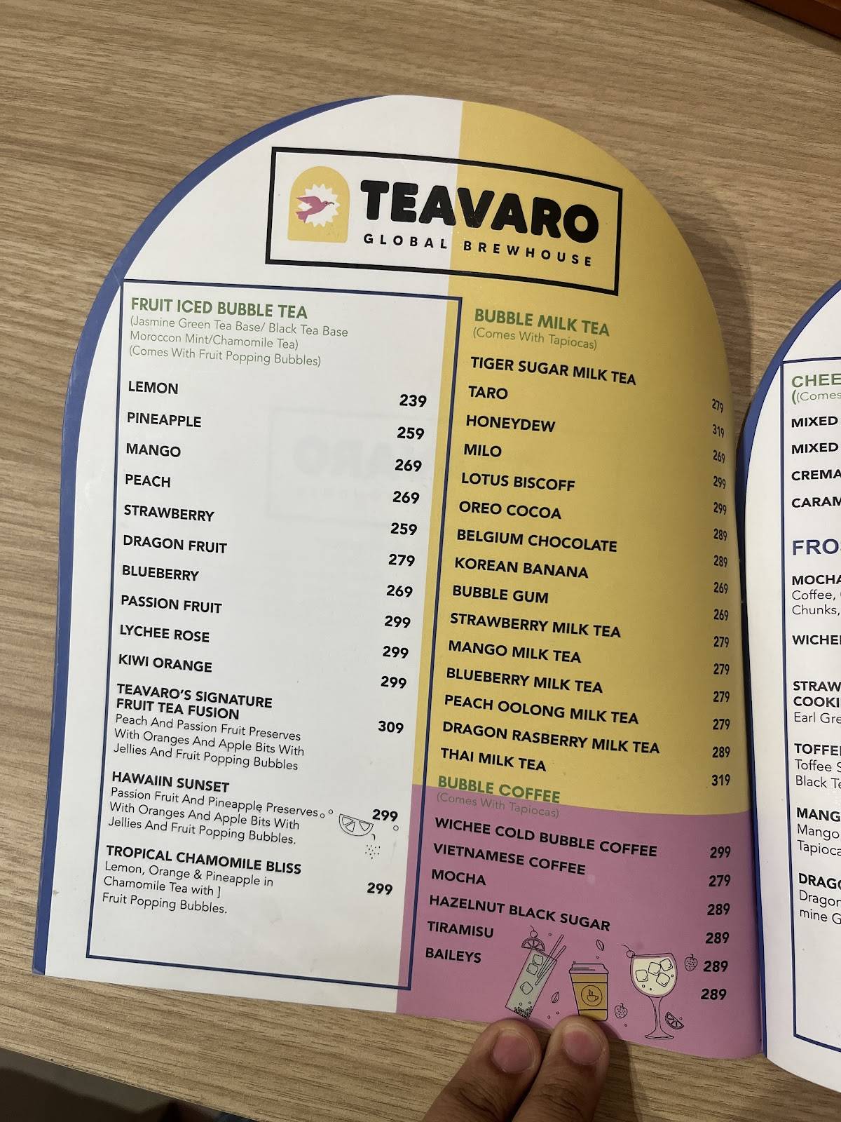 Teavaro - Global Brewhouse menu