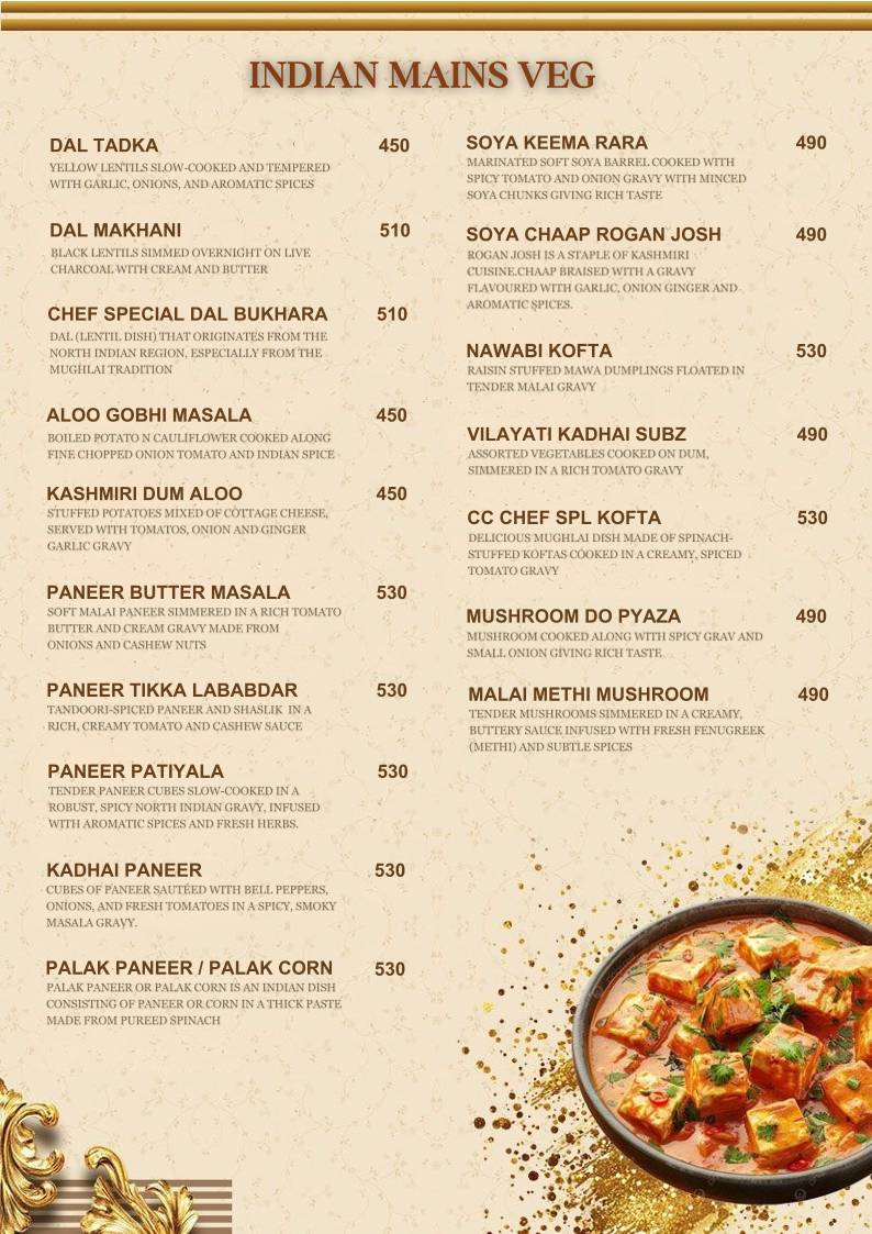 Curry Crown menu