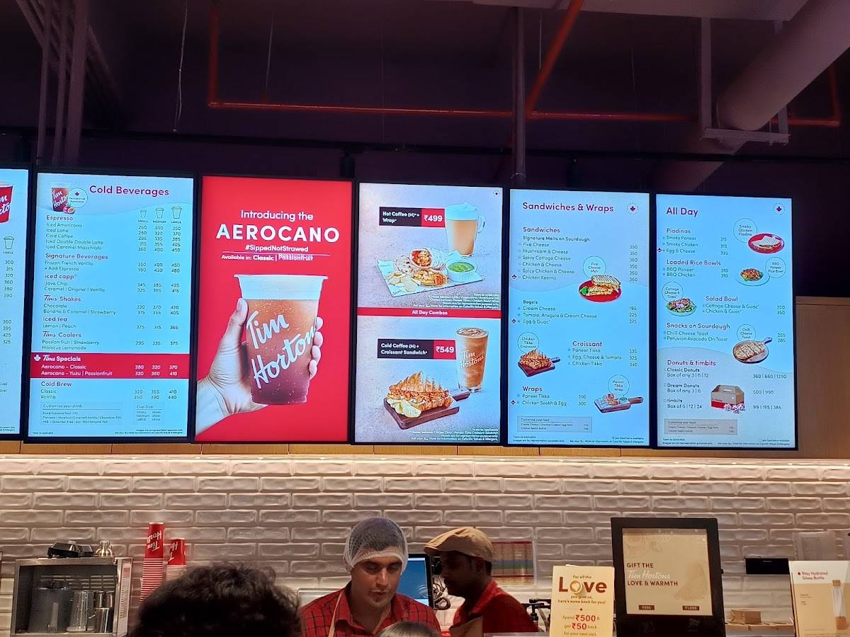 Tim Hortons menu